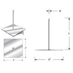 25x25mm L Galvanized Steel Self Stick Jis Insulation Holding Pins