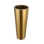 Wood surface metal modern round shape flower pot planter indoor