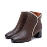 S211 Factory retro handmade leather high-heeled short-tube women's boots