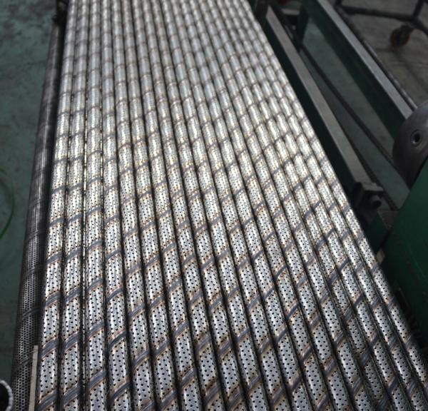 Round Hole Pattern Perforated Stainless Tube , 6 Meters Perforated Stainless