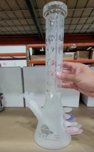 Wholesale 11 Inch Glass Smoking Pipe Straight Tube 6 Lines Perc Percolator Hookah Shisha from china suppliers