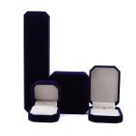 Newest Style Customized Blue Flannelette Octagonal Jewelry Box for Necklace