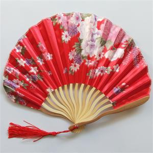 Wholesale Shell Round Foldable Decorative Fans Cosplay Fabric Bamboo Festival Hand Fans from china suppliers