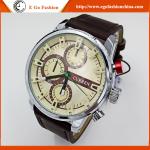 E Go Fashion 8170 Stainless Steel Caseback Watch Sports Watch Retro Leather