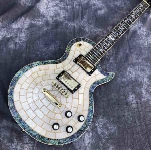 Wholesale Custom Abalone Veneer top Electric Guitar Flower Inlays Gold Hardware from china suppliers