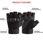 Flexible Fingerless Tactical Combat Gloves Debossed Polyurethane