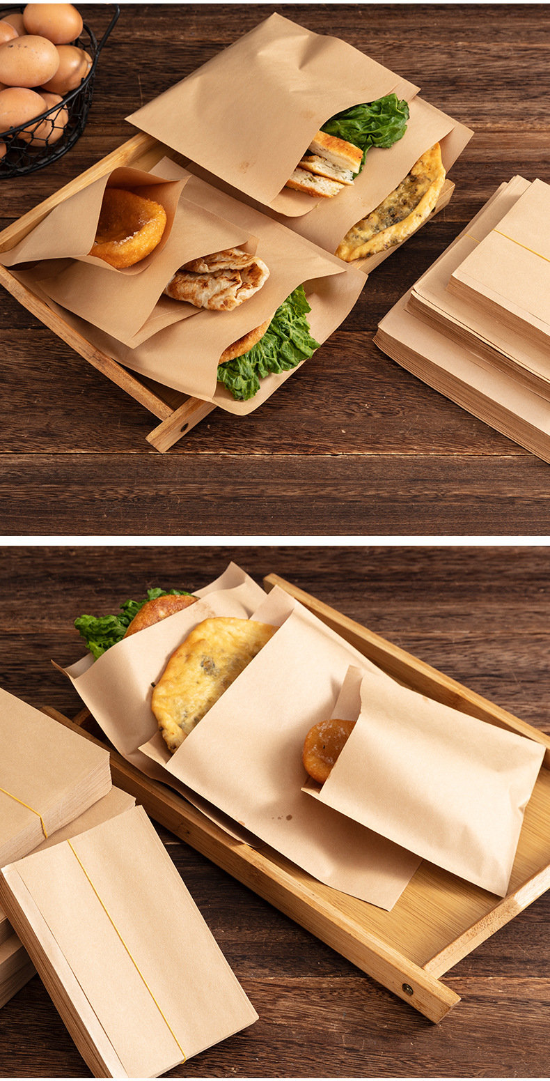 Logo Customized Logo Eco Friendly Recyclable BBQ Hot Dog Chicken Kraft Paper Bag For Food Packaging