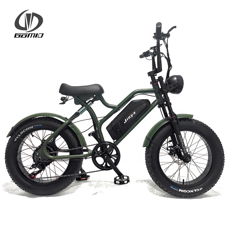 31-60km Electric Bicycle Full Suspension Retro Vintage E-Bikes With 500w 48v Fat Tire