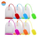 Custom shape bpa free hot herbal coffee empty dip hot selling silicone tea bag