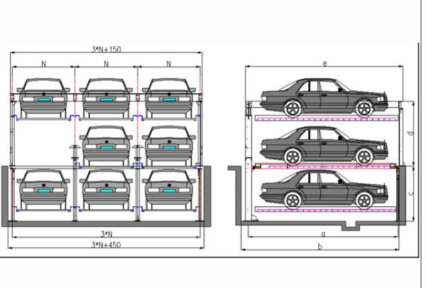 -1+2 (3 Levels) Residential Area Parking Lot Smart Card Pit Design Puzzle