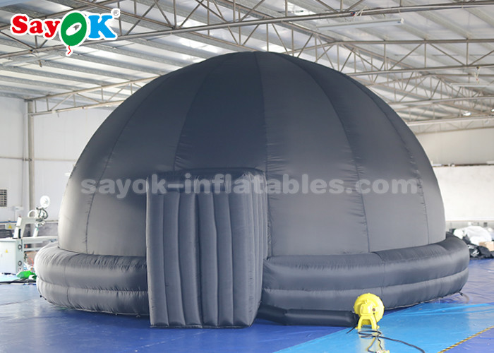Black Two Bottom Rings Inflatable Planetarium With PVC Floor Mat Flame Retardant