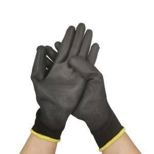 Wholesale Wholesale Polyurethane Coating Polyester Protection Gloves 13G Nylon Safety Hand PU Palm Coated Garden Work Gloves from china suppliers