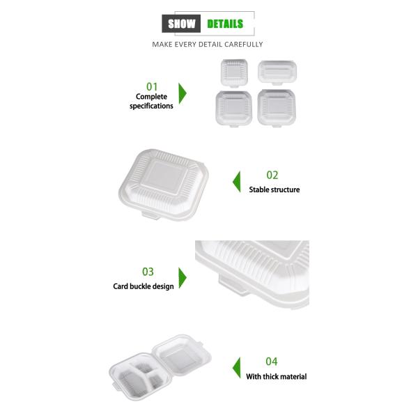 Disposable 2 Layer Lunch Recyclable Food Containers Biodegradable To-Go Food Containers