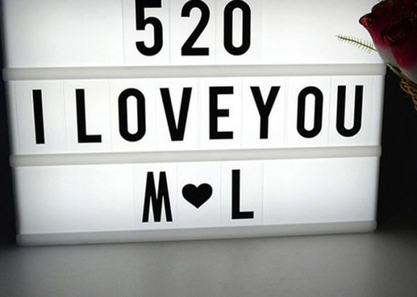 USB 5V LED Alphabet Light Box , A4 Marquee Light Box With Changeable Letters