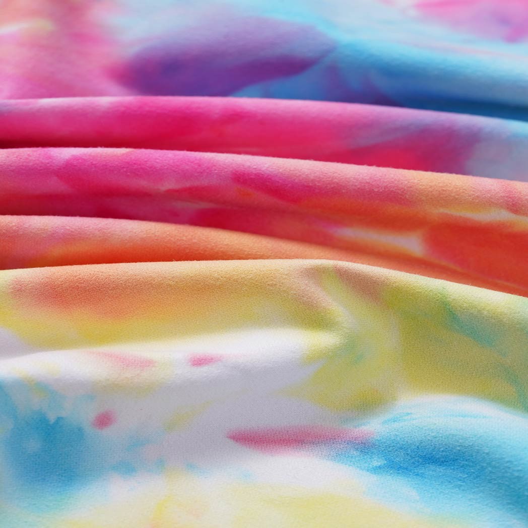 2 in 1 Multifunction Summer Quick Dry Bath Towels Hand Tie-dye Summer Printed Microfiber Sports Towel with Tote Bag 50x100cm