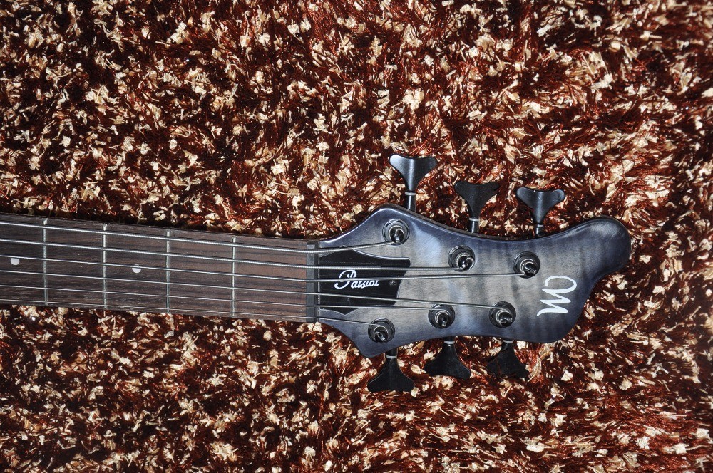 Mayones custom bass guitar 6 string electric bass guitar Neck through body Alder with flamed maple Active pickups