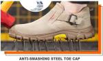 OEM/ODM Hot Selling Leather Welder Work Boot No Lace Steel Toe Safety Shoes For