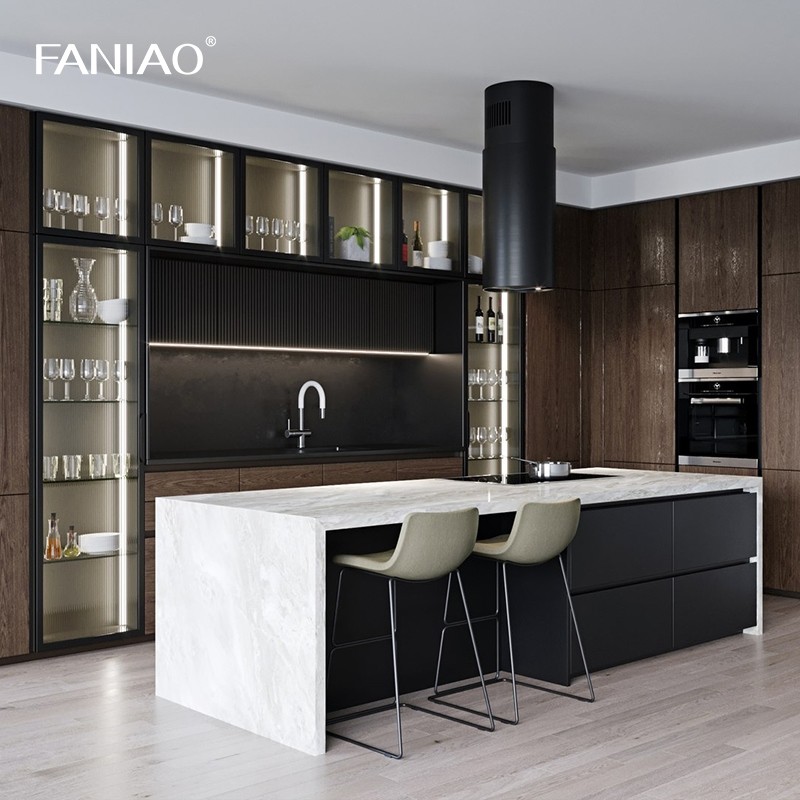 Matte Grey Custom Kitchen Cabinet Melamine Board Kitchen Base Cabinet With Sink Design Kitchen Furniture