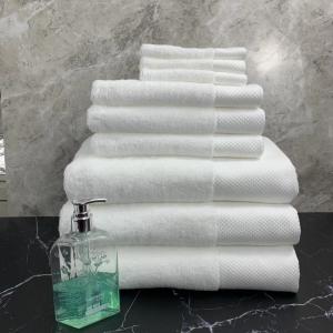 China Satin Border Plain Woven Cotton Hand Face Bath Towel Sets For 5 Star Hotel on sale