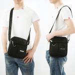 Travel Shoulder Messenger Bag 2 Sizes Black Nylon Crossbody Bag Casual