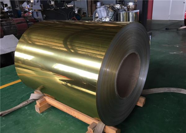 Quality Alloy 1050 Gold Color PE Coating Polished Aluminum Coil For ACP Products for sale