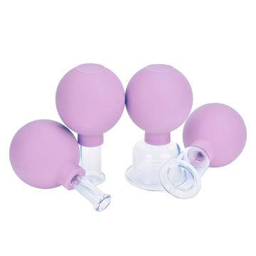 Violet 4pcs Cupping Cups For Face Eyes And Lips Silicone Cupping Therapy