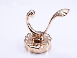 Wholesale Chrome Plated Solid Wall Hangers Rose Gold Luxury Clothes Hooks Rose Gold Classical Towel Rack from china suppliers
