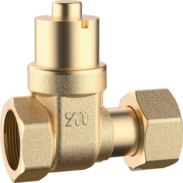 3102 Female x Flex. Female Water Meter Brass Gate Valve Magnetic Lockable by