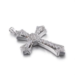 Wholesale Overlap III 925 Silver CZ Pendant 4.53g Sterling Silver Cubic Zirconia Cross Pendant from china suppliers