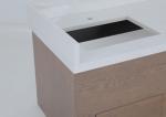 Commercial Hotel Oak Veneer Stained Bathroom Vanity With Wood Console