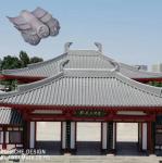 Eaves Japanese Ceramic Roof Tiles Traditional Clay Tiles Temple Garden