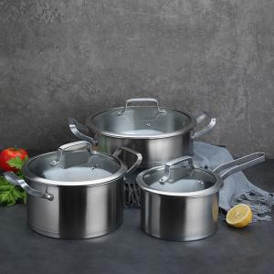 Wholesale Best Selling Silver Kitchen Sauce Pot Soup Pot Fry Pan Cooking Pot Set With Stainless Steel Handle from china suppliers