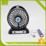 BS-5600 Battery Operated Mini Fan USB Cord Charging DC Small Plastic LED Table