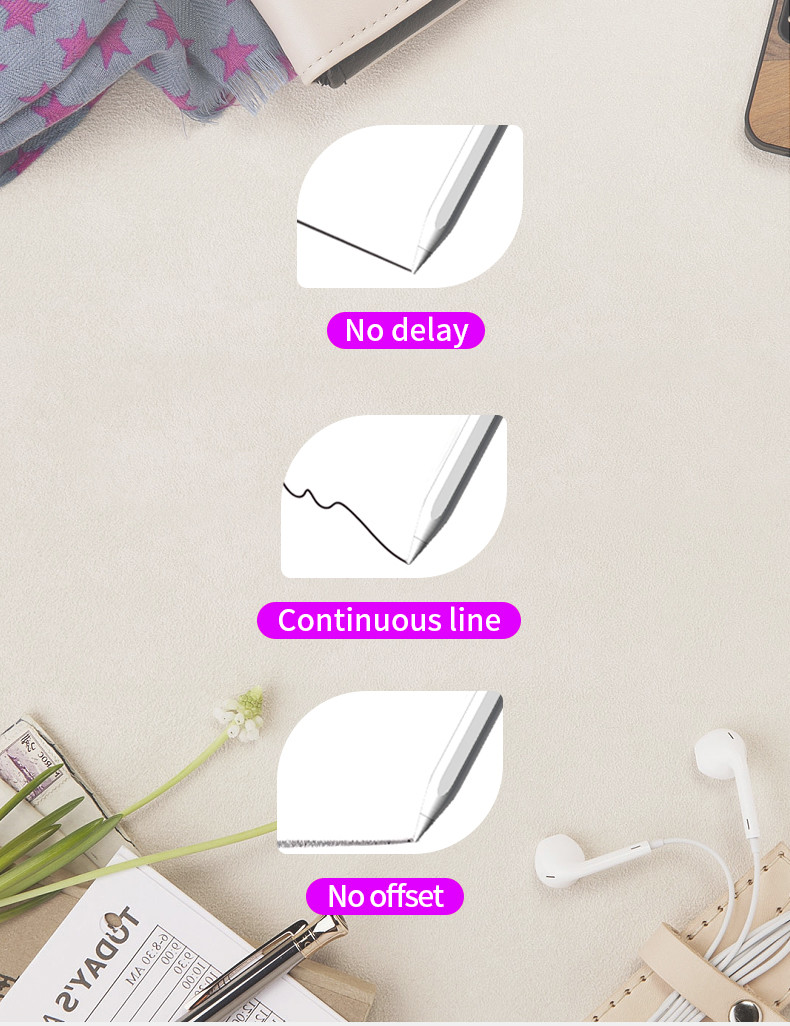 Palm Rejection Universal Active Stylus Pen For IOS / Android Touch Screens