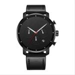 ODM Leather Strap Wrist Watch 24cm Chronograph Black Leather Strap Watch