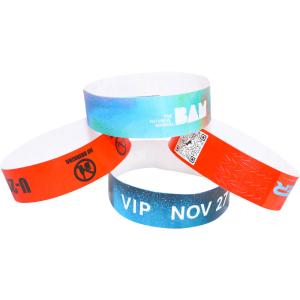 Wholesale Water Resistant Personalised Tyvek Wristbands , Adjustable Printable Event Wristbands from china suppliers