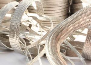 China Strong Metal Tinned Copper Braided Sleeving Clear Cut For Cable Shielding on sale