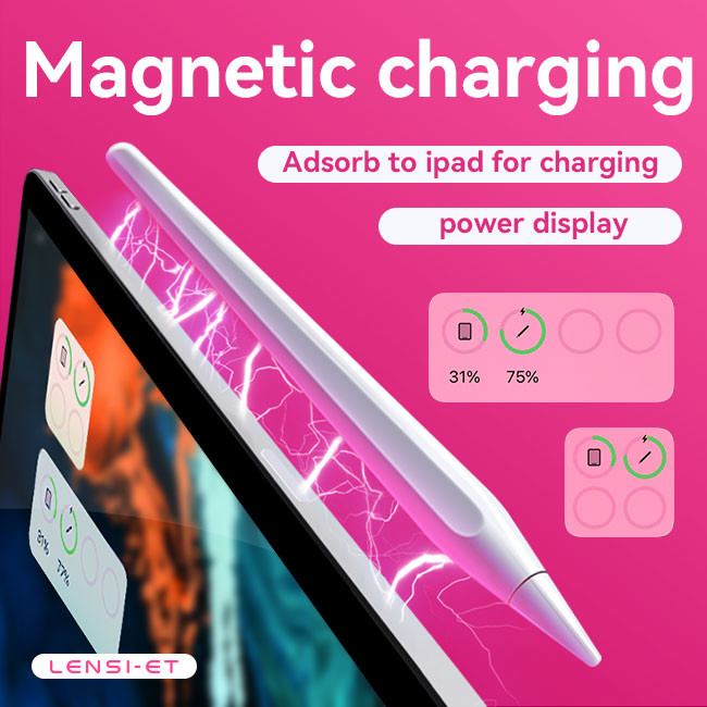 Aluminum Wirelessly Charging Stylus Pen For Ipad Bluetooth Connection