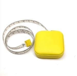 Wholesale Wholesale Sewing Tape Leather Custom Square Mini PU Leather Tape Measure Portable Cute Retractable Tapeline from china suppliers