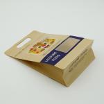 Wholesale Stand Up Bag Flat Bottom Food Packing Zipper Brown Kraft Customized