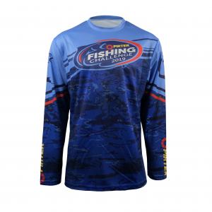 China Men's Navy Cotton Long Sleeve Sublimation Fishing Jersey Shirt with Customized Design on sale
