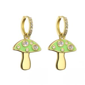 Wholesale Cute Enamel Gold Plated Drop Earring Mushroom Dangle Earrings from china suppliers