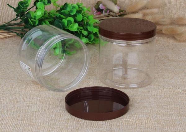 Quality Various Shape Clear Pet Jars With Colourful Cap For Nuts / Snack Packaging for sale