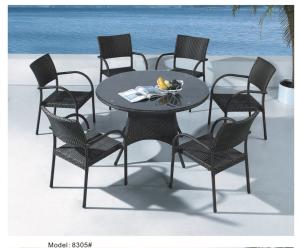 Wholesale 6pcs arm dining chairs with round table- 8305 from china suppliers