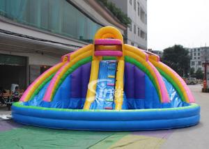 Wholesale Backyard Rainbow Commercial Inflatable Water Slides with Pool , Double Lane from china suppliers