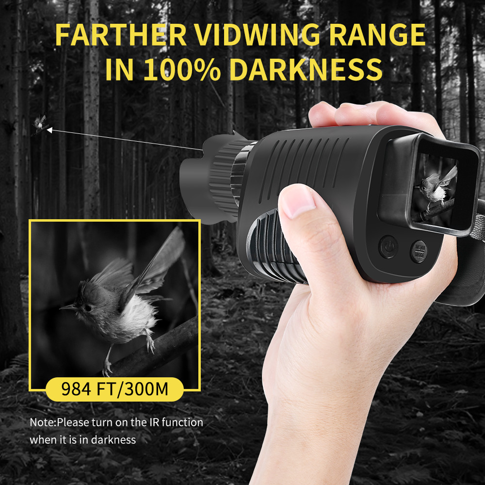 Full Dark 300m Monocular Night Vision Infrared 8x Digital Zoom Hunting Telescope