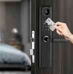 Tuya Remote Control Front Door Lock IMD Panel Fingerprint IC Card Password