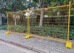 Yellow 2.1m Retractable Temporary Fence 100x200mm Mesh Hole