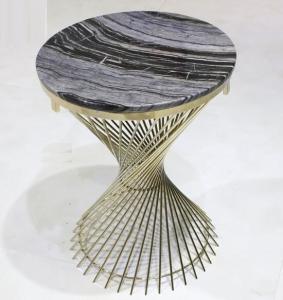 Wholesale stone top Brass stainless steel metal side table/End table/coffee table/C table, hotel furniture,casegoodsTA-0089 from china suppliers