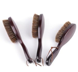 Wholesale Brown Curved Wave Brush Long Handle for Daily Life Clothes Tool Brush,Wooden Horsehair Brush from china suppliers